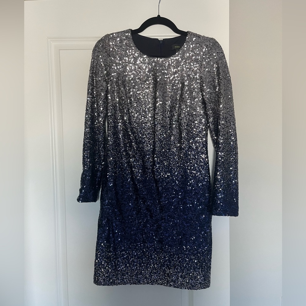 Gaia blue ombré sequin dress sz 2